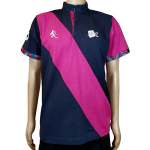 Kukri 40 Years of The Sevens Men's Polo Rugby Shirt Pink/BlueMed (Fits Small)